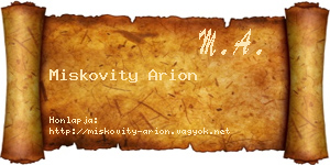 Miskovity Arion névjegykártya